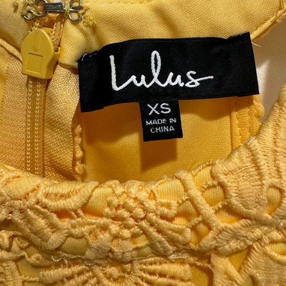 Lulu's Love Poem Yellow Lace Dress - Picture 2 of 3